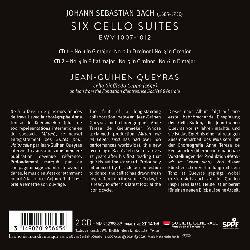 Jean-Guihen Queyras 바흐: 무반주 첼로 모음곡 전곡 (Bach: Complete Cello Suites BWV 1007-1012)