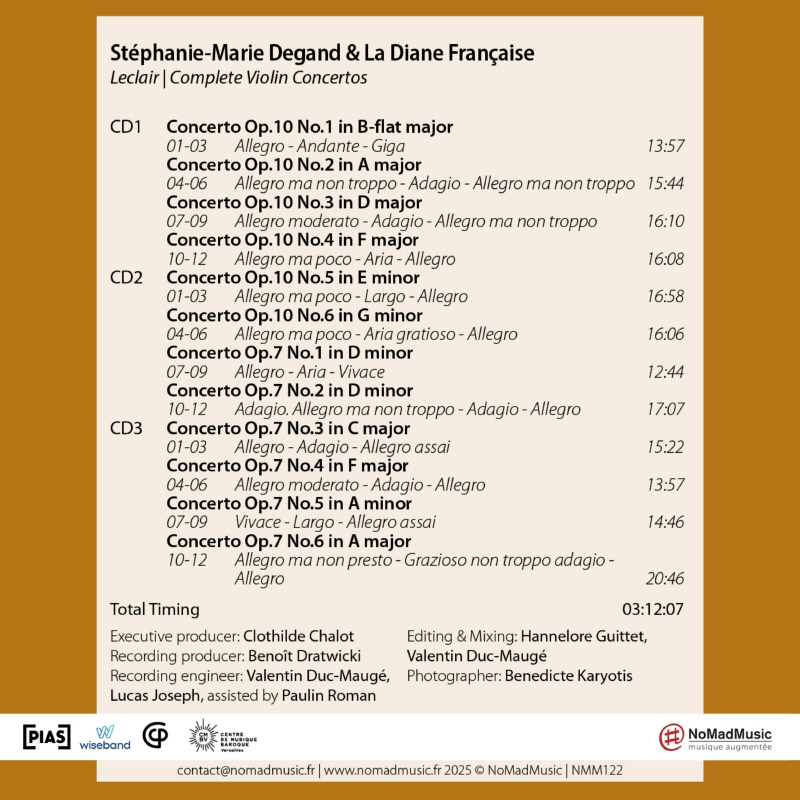 Stephanie-Marie Degand 르클레르: 바이올린 협주곡 전곡 (Leclair: Complete Violin Concertos)