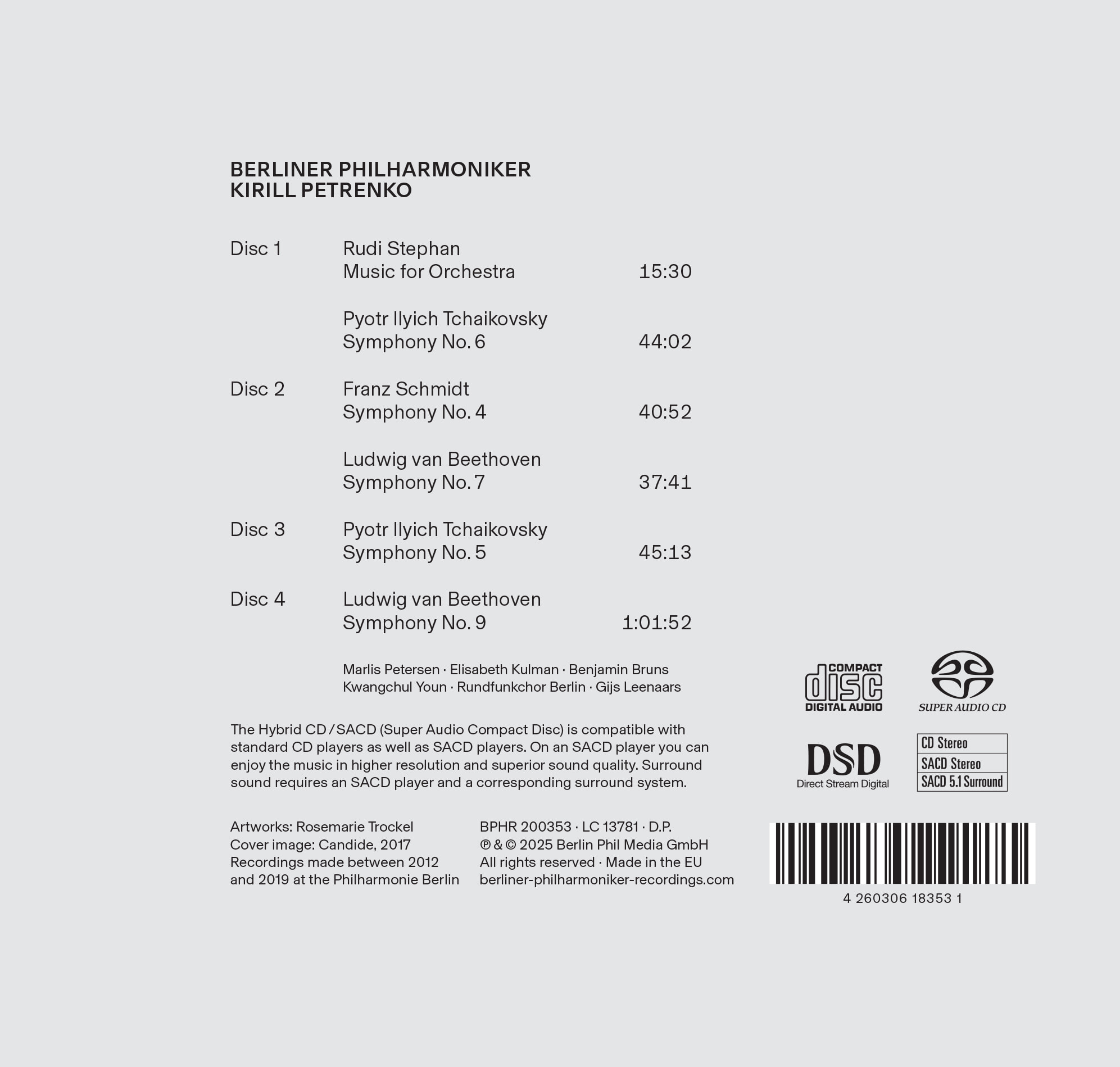 Kirill Petrenko 베토벤 / 차이콥스키 외 (Beethoven / tchaikovsky etc.) [4CD SACD Hybrid 박스세트]