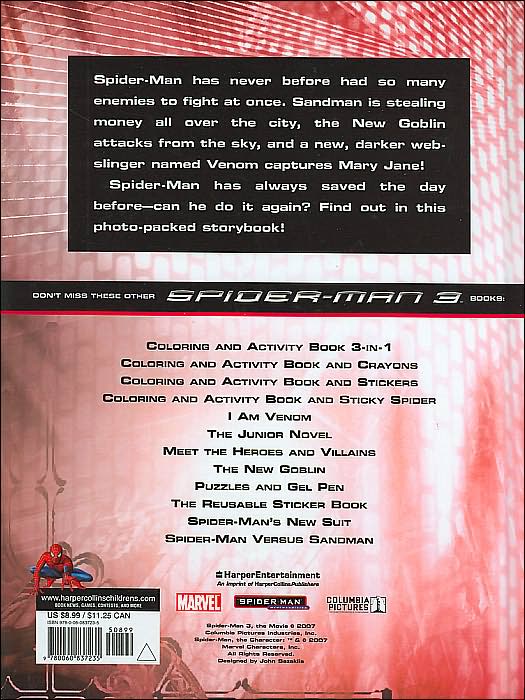 Spider man 3 Movie Storybook
