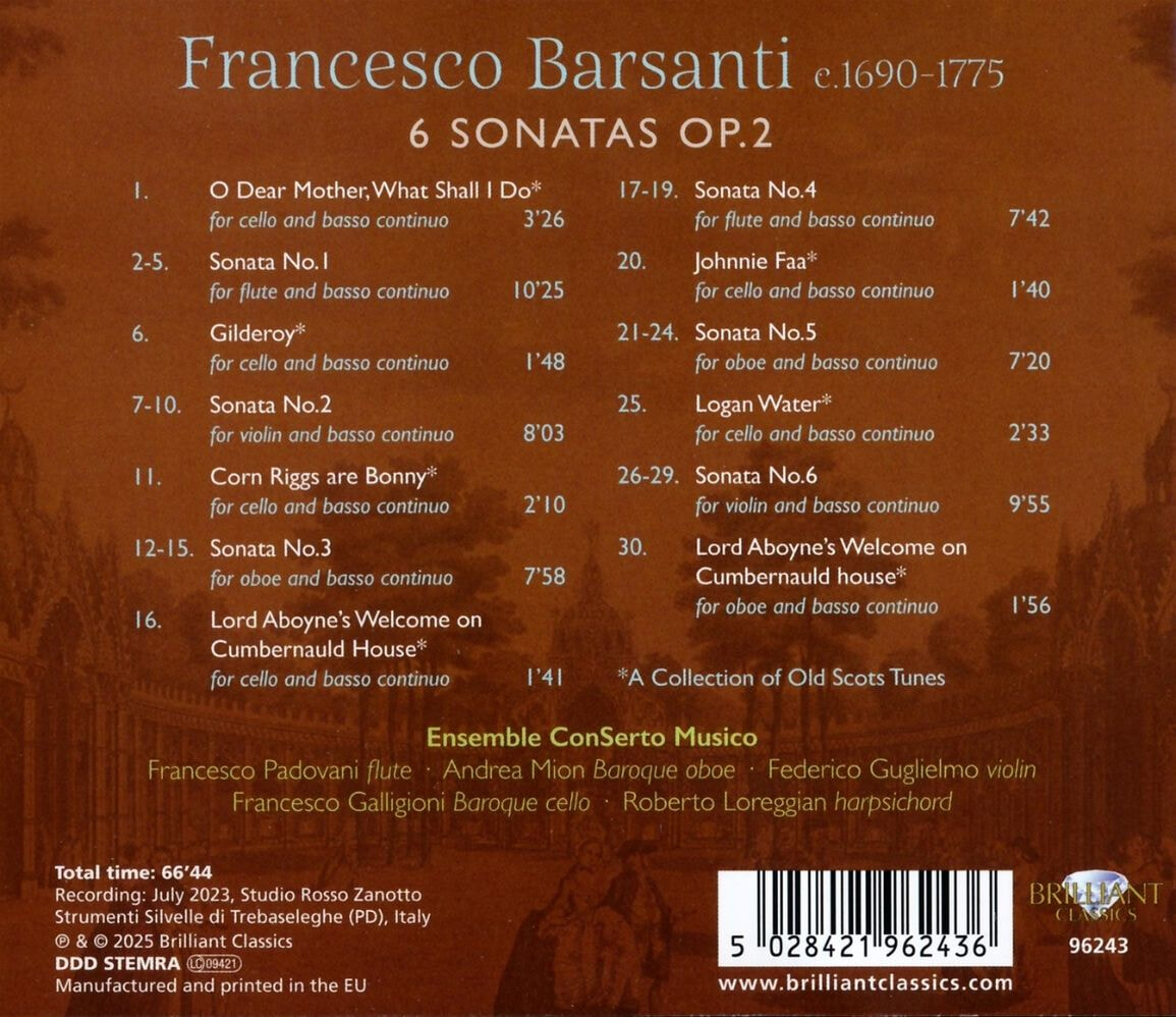 Ensemble ConSerto Musico 바르산티: 6개의 소나타, Op. 2 (Barsanti: 6 Sonatas, Op. 2)