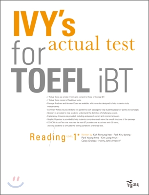 IVY's actual test for TOEFL iBT Reading Level 1