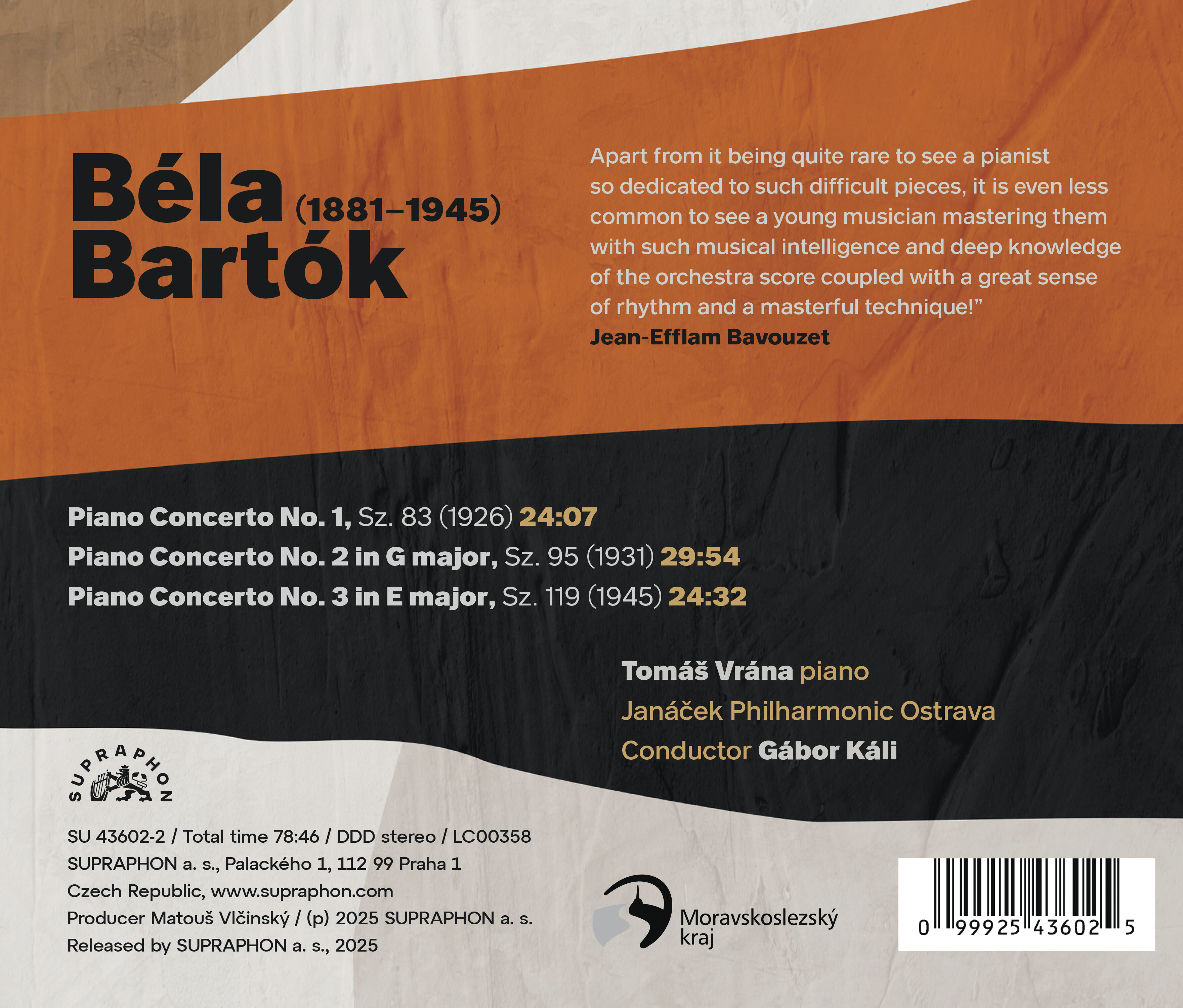 Gabor Kali 바르톡: 피아노 협주곡 1번, 2번, 3번 (Bartok: Piano Concertos 1,2,3)