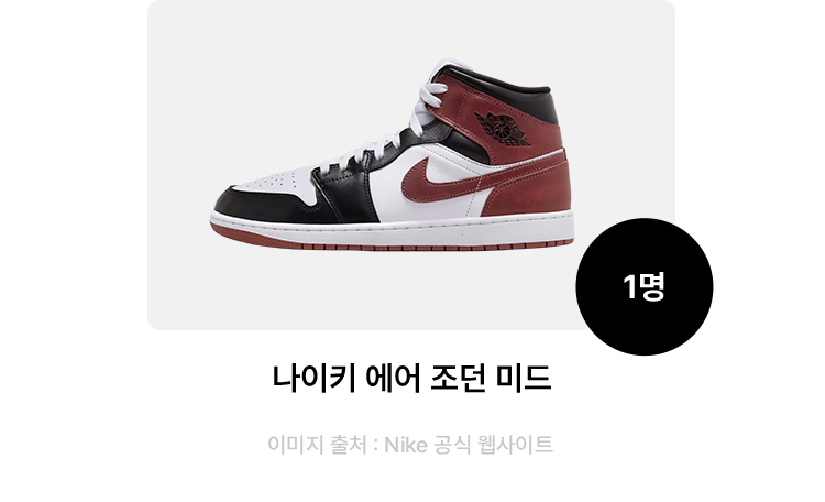 나이키 에어 조던 미드 1명