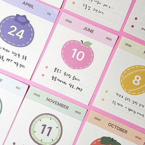 2026 체크 앤 후르츠 365 일력