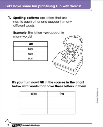 Score! Mountain Challenge : Language Arts Workbook : Grade 2