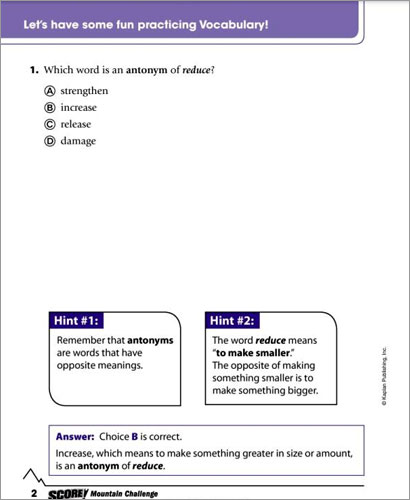 Score! Mountain Challenge : Language Arts Workbook : Grade 3