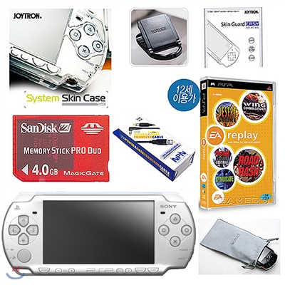 PSP 2005 아이스 실버+4GB+스킨케이스+필터+케이블+초극세사(PSP)/게임타이틀 1종 특별증정