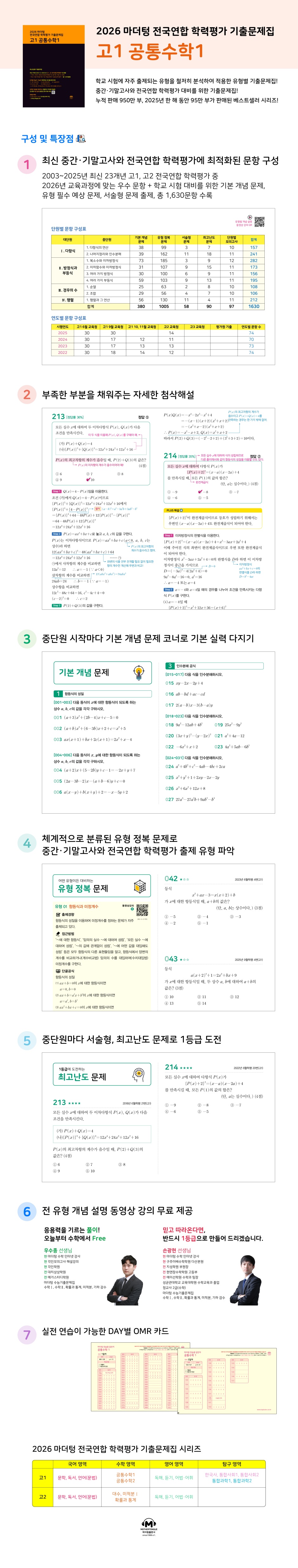 상세이미지_2026 마더텅 전국연합 학력평가 기출문제집 고1 공통수학1