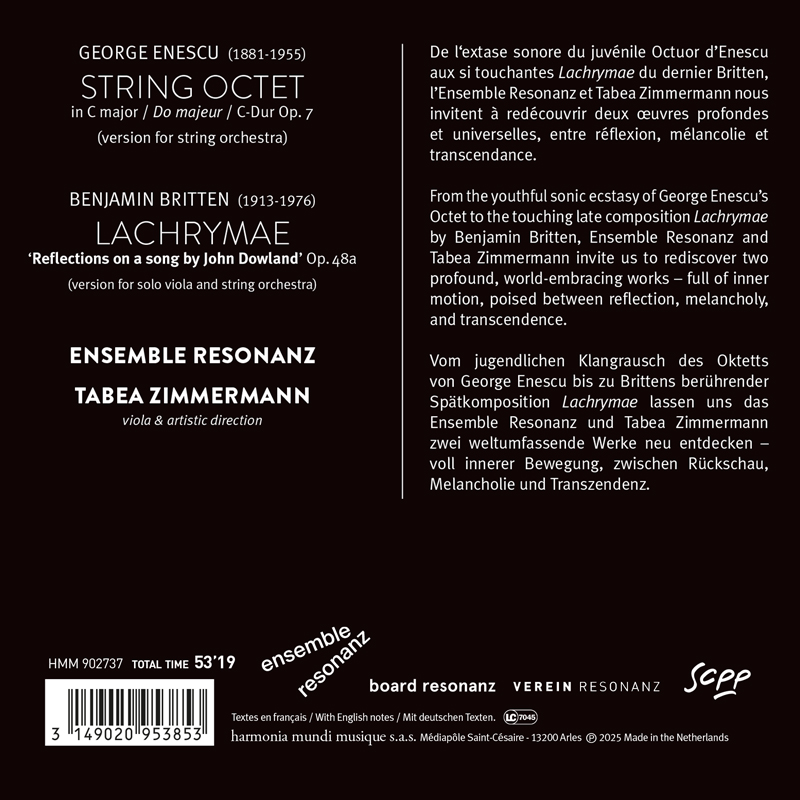 Tabea Zimmermann 에네스쿠: 현악 8중주 / 브리튼: 라크리메 Op.48a (Enescu: String Octet Op.7 / Britten: Lachrymae Op.48a)