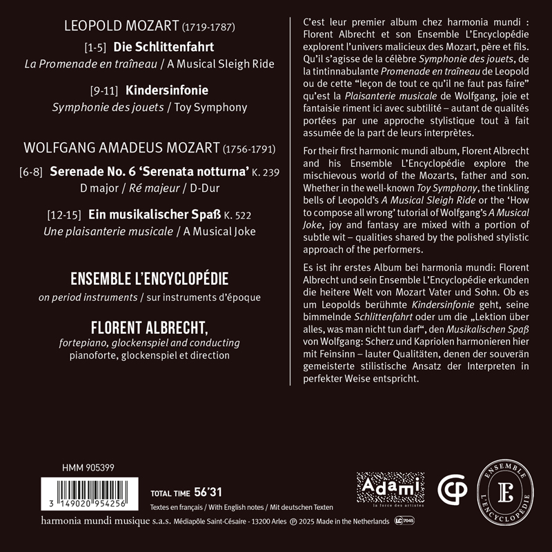 Florent Albrecht 레오폴드 & 볼프강 아마데우스 모차르트: 어린이를 위한 음악 (Leopold & Wolfgang Amadeus Mozart: Kindermusik)