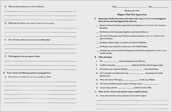 Story of the World Vol. 4 Workbook : Test and Answer Key