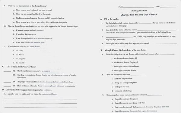 Story of the World Vol. 2 Workbook : Test and Answer Key