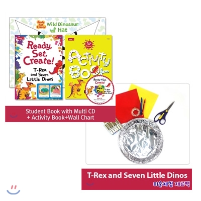 Ready,Set,Create! 1: T-Rex and Seven Little Dinos (SB+Multi CD+AB+Wall Chart+재료팩 포함)