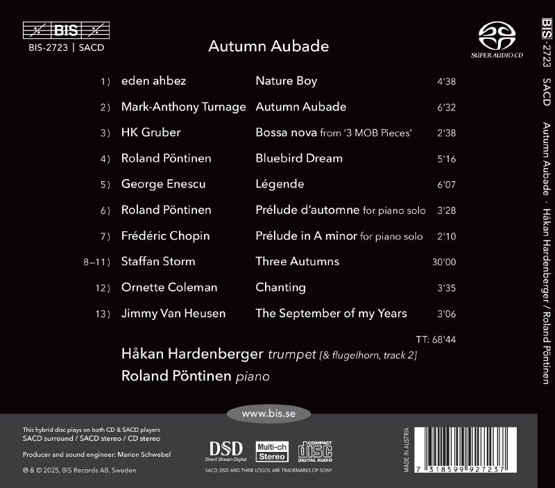 Hakan Hardenberger / Roland Pontinen (호칸 하르덴베리에르 / 롤란드 푄티넨) - 가을의 새벽노래 (Autumn Aubade) [SACD Hybrid]