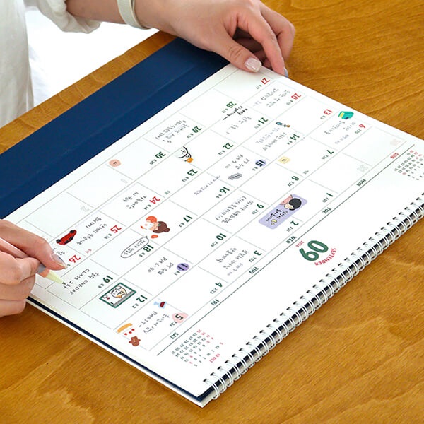 (26-27) 루나 레트로 2년 대형 B4 탁상 달력 (26년 1월~27년 12월, 음력, 절기)