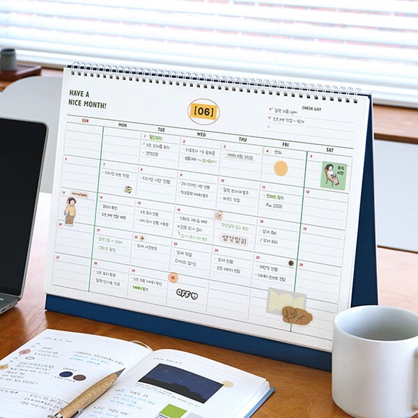 (26-27) 루나 레트로 2년 대형 B4 탁상 달력 (26년 1월~27년 12월, 음력, 절기)