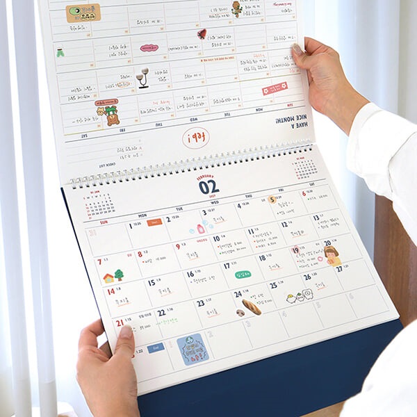 (26-27) 루나 레트로 2년 대형 B4 탁상 달력 (26년 1월~27년 12월, 음력, 절기)