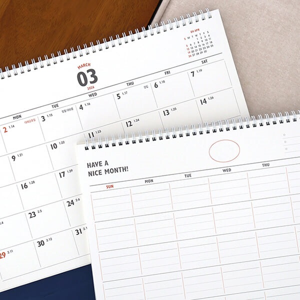 (26-27) 루나 레트로 2년 대형 B4 탁상 달력 (26년 1월~27년 12월, 음력, 절기)