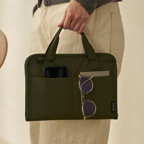 [4개세트]북 백(카키)+북커버(머스타드)+제로퍼제로 키링+카드 케이스 세트