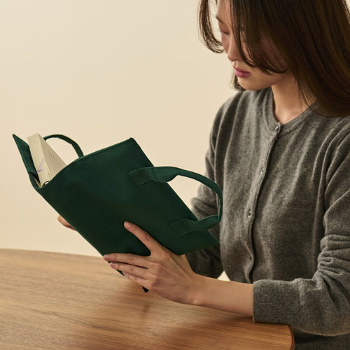 [4개세트]북 백(블랙)+북커버(그린)+제로퍼제로 키링+카드 케이스 세트