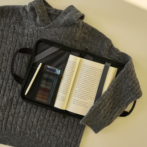 [4개세트]북 백(블랙)+북커버(차콜그레이)+제로퍼제로 키링+카드 케이스 세트