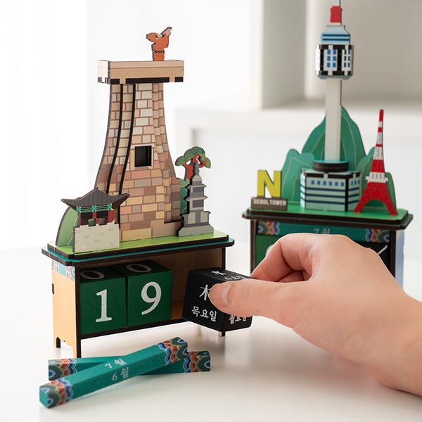 민화샵 우리나라 문화유산 랜드마크 탁상 캘린더 만년달력 DIY 키트