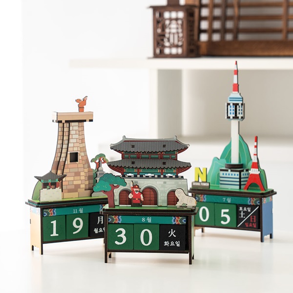 민화샵 우리나라 문화유산 랜드마크 탁상 캘린더 만년달력 DIY 키트