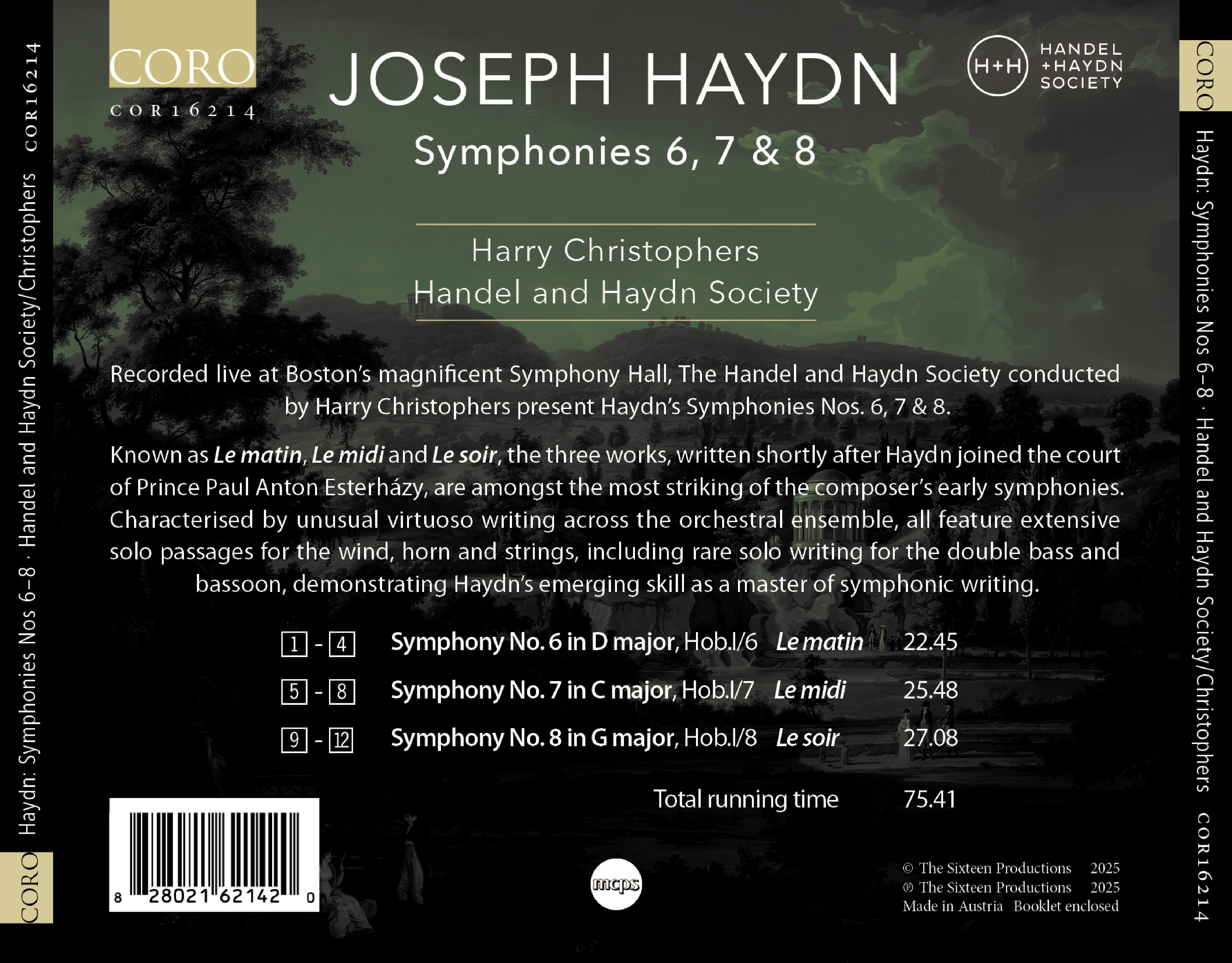 Harry Christophers 하이든: 교향곡 6번, 7번, 8번 (Haydn: Symphonies 6, 7 & 8)