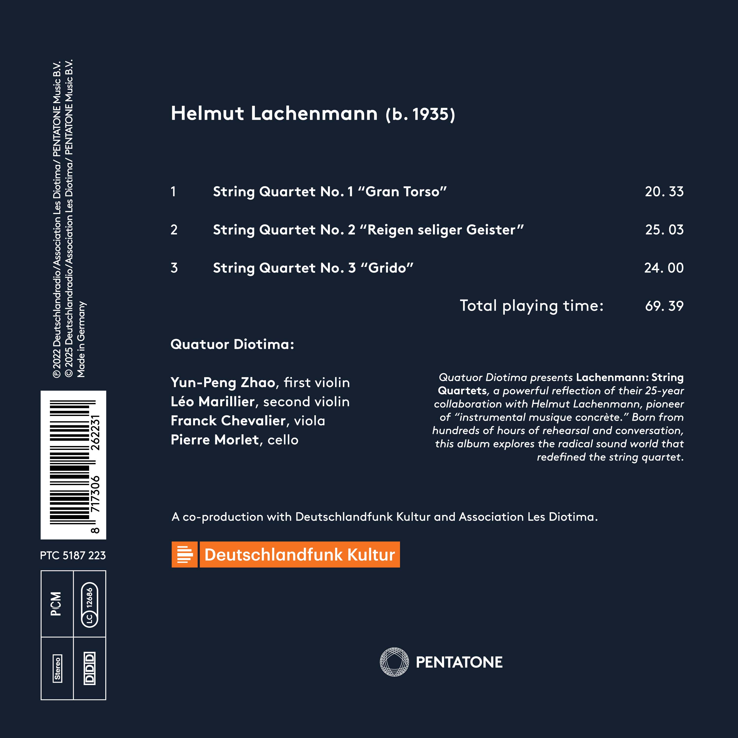 Quatuor Diotima 라첸만: 현악사중주를 위한 작품집 (Lachenmann: Works for String Quartet)