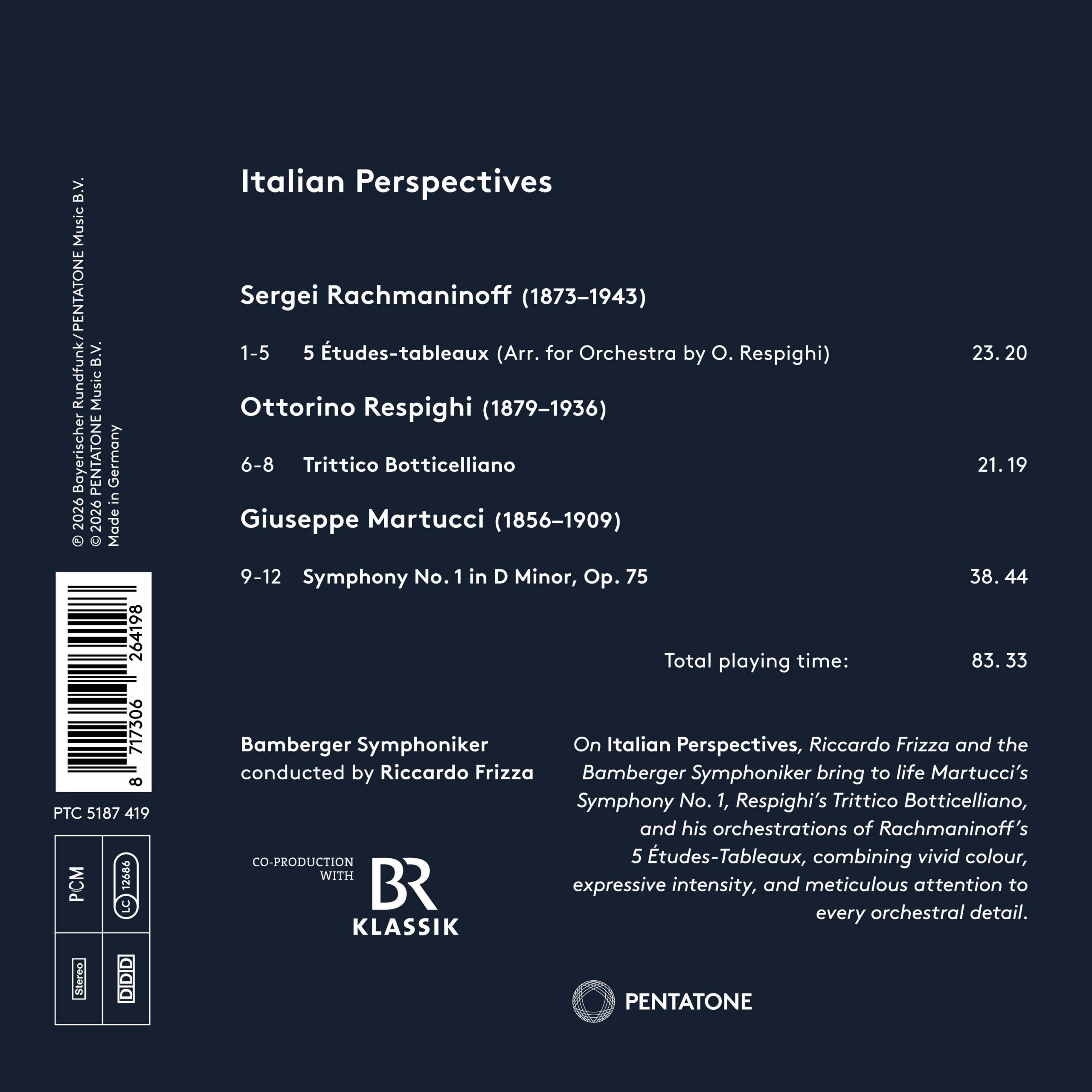 Riccardo Frizza 마르투치, 라흐마니노프, 레스피기의 작품 연주집 (Italian Perspectives)