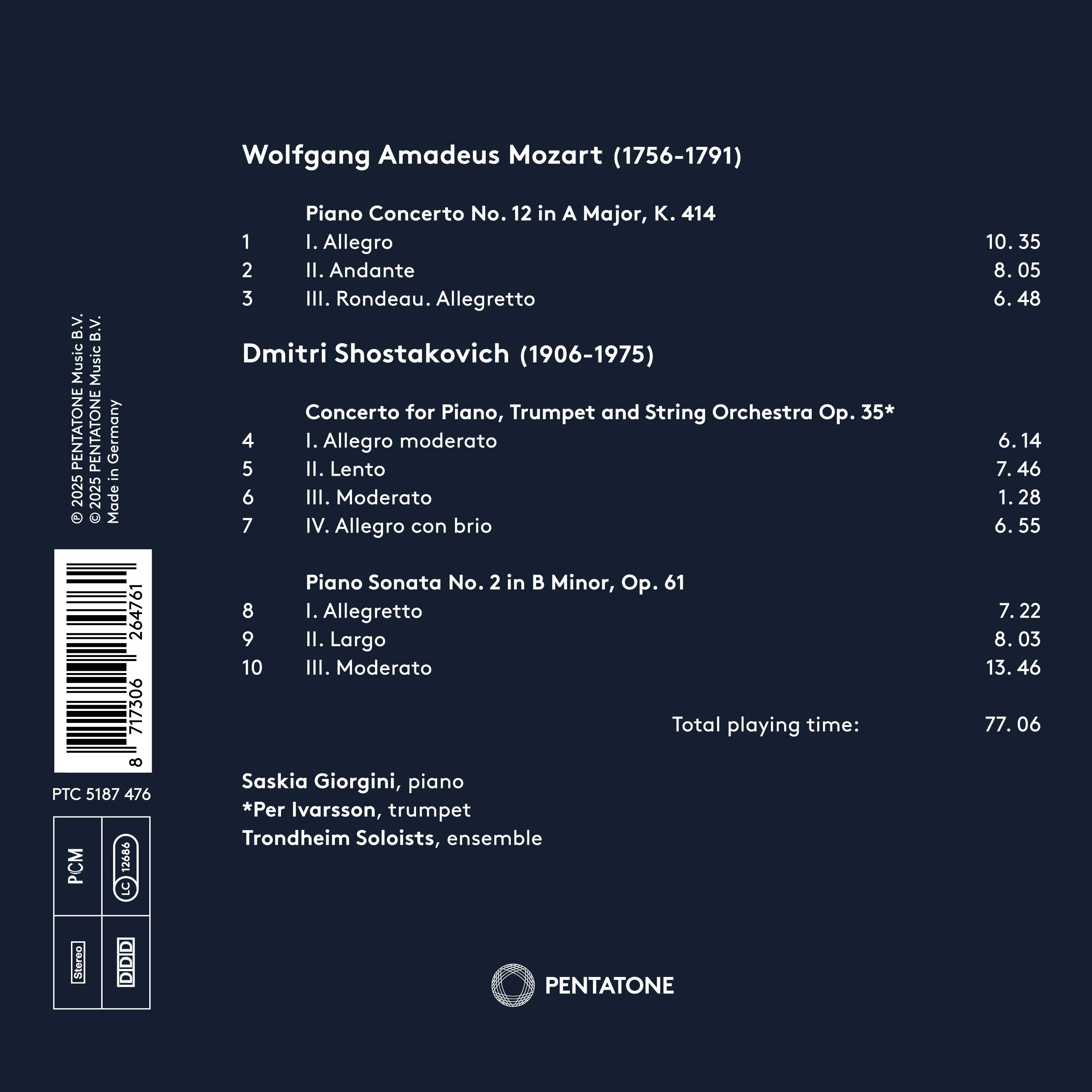 Saskia Giorgini 모차르트 / 쇼스타코비치: 피아노와 현을 위한 협주곡과 피아노 소나타 (Mozart / Shostakovich: Concertos For Piano And Strings & Piano Sonata)