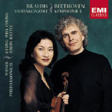 정경화, Simon Rattle - Beethoven : Symphony No.5, Brahms : Violin Concerto (미개봉/ekcd0540)