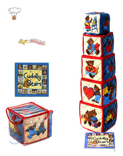 Cuddly Bears Soft Building Blocks &amp; Board Book Set