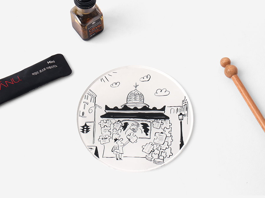 아크릴 티코스터