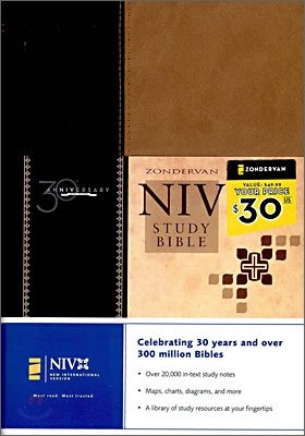 NIV Study Bible 30th Anniversary Limited Edition (단본,무색인,양장)(16.5*24)(투톤 브라운)