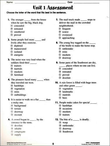 Vocabulary Skills : Grade 5