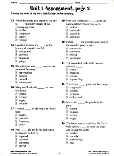 Vocabulary Skills : Grade 5