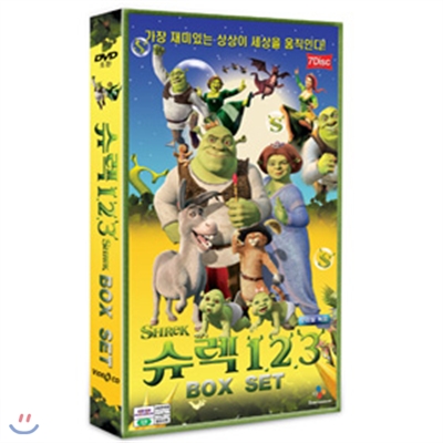 슈렉 BOX SET [ 슈렉1 + 슈렉2 + 슈렉3 + 보글보글 보물선 (하나더 추가) ]