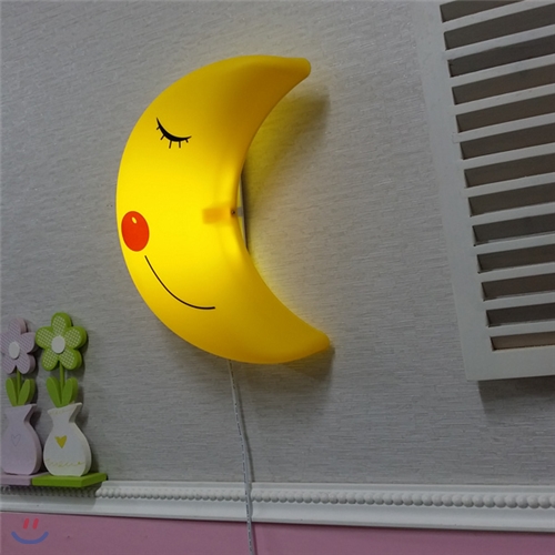 [LAMPDA] 밝기조절 LED형 스마일 달모양 벽등