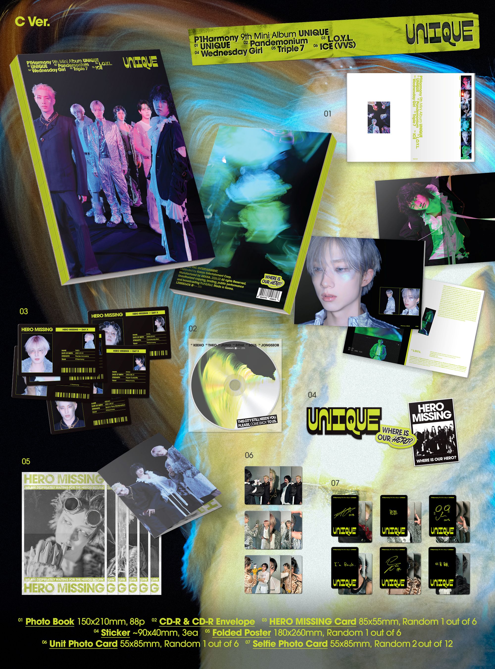 P1Harmony - Mini Album Vol. 9 : UNIQUE [Photobook Ver.][3 Types Set] - Detail 3