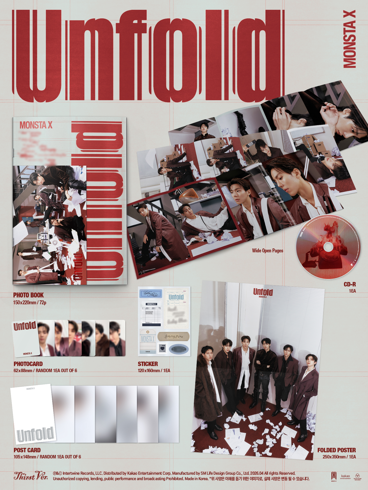 MONSTA X - Unfold [4 Types Set] - Detail 2