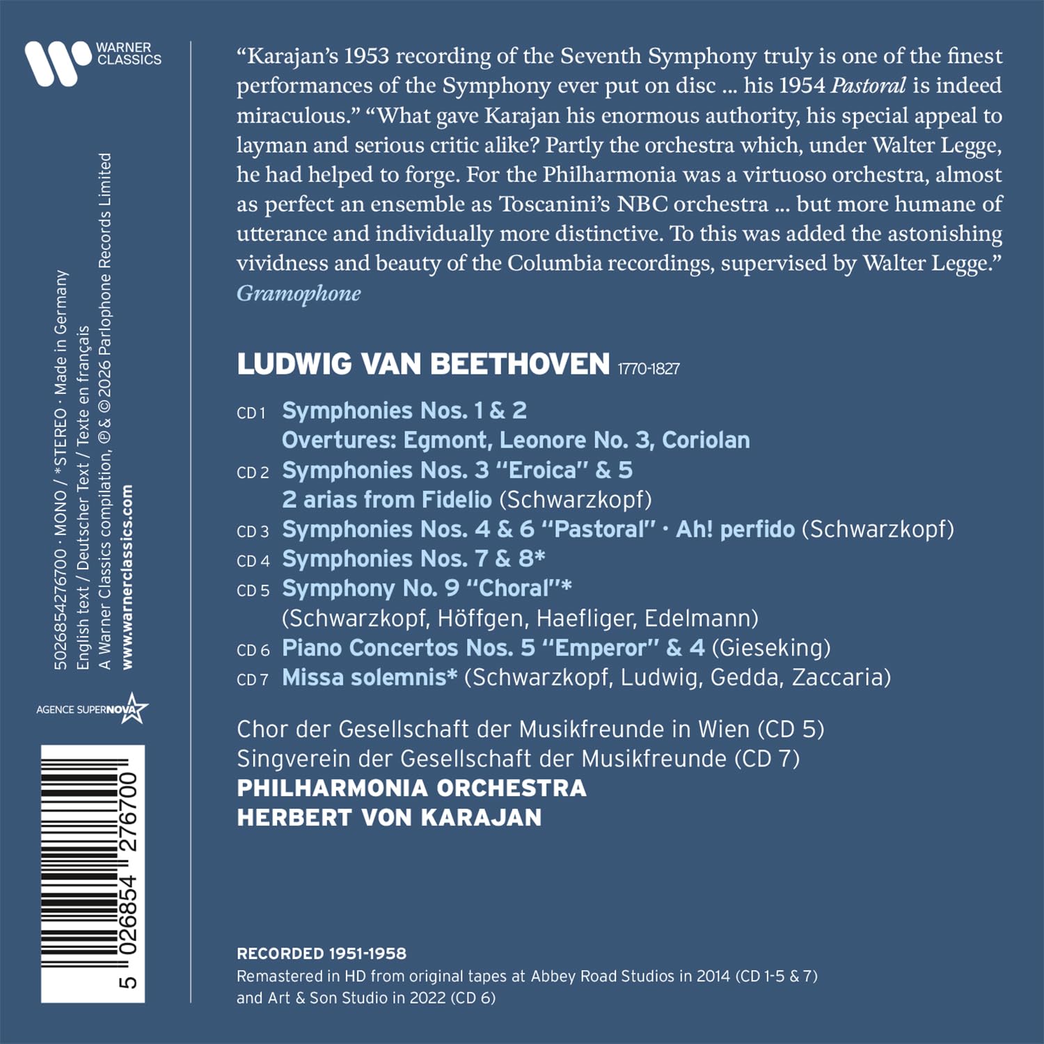 Herbert von Karajan 베토벤: 교향곡 전곡 (Beethoven: Symphonies Nos. 1-9)