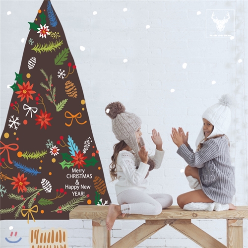 [한정판-북유럽스타일] KWC-2104 크리스마스트리와 선물/눈사람/겨울/벽면/인테리어