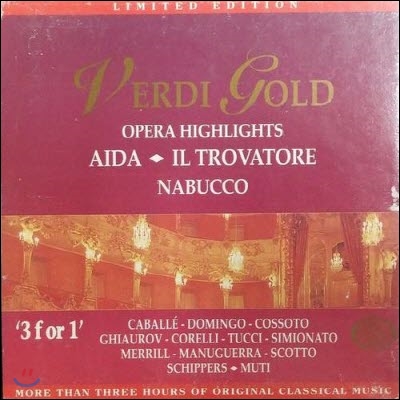 [중고] V.A. / Verdi Gold - Opera Hightlights - Gold Edition 10 (3CD/ekcd0210)