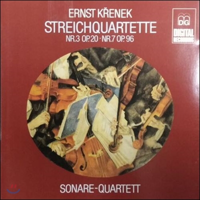 [중고] sonare quartett / Krenek : Streichquartette Nr. 3 + 7 (수입/md+gl3281)