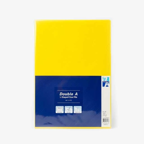 더블에이 L홀더 A4파일 12매 오피스 서류정리 클리어화일 깔끔 보관