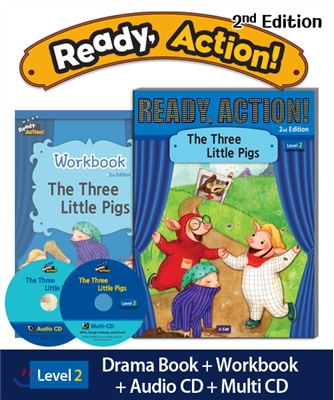 Ready Action Level 2 : The Three Little Pigs (SB+WB+Audio CD+Multi-CD)