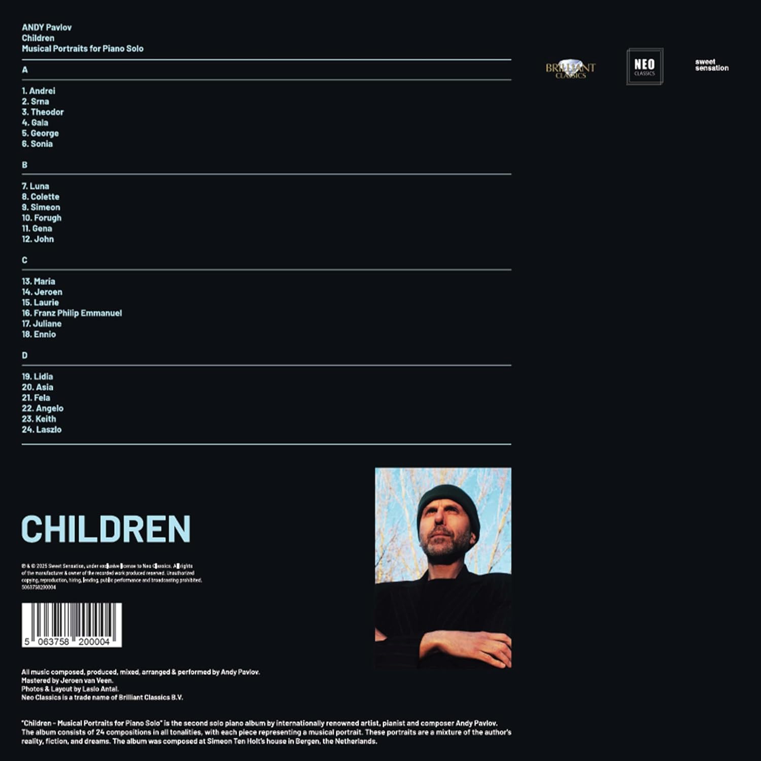 Andy Pavlov (앤디 파블로프) -  Children, Musical Portraits For Piano Solo [2LP]