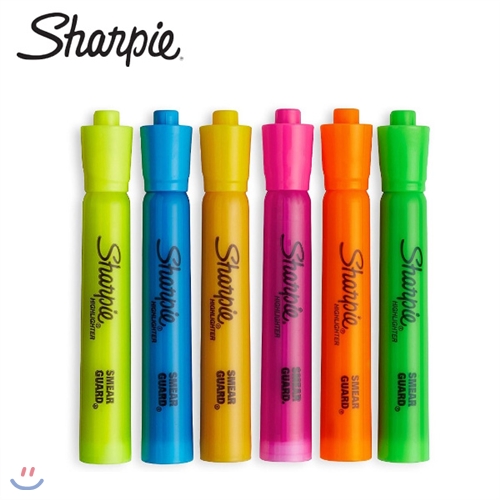 [알앤비]Sharpie 샤피 엑센트 형광펜 / 탱크식 대용량/6색세트